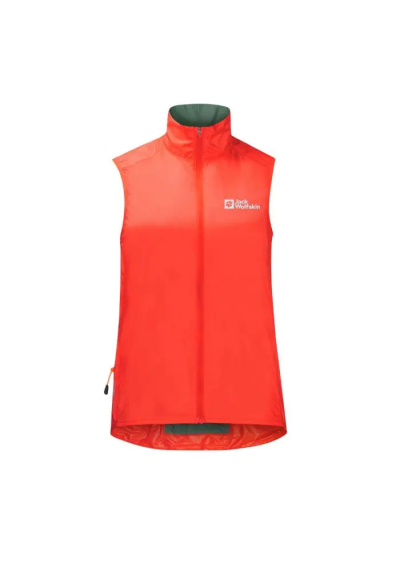 Jack Wolfskin MOROBBIA WIND VEST W tango orange Damska kamizelka rowerowa