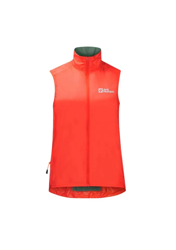 Jack Wolfskin MOROBBIA WIND VEST W tango orange Damska kamizelka rowerowa
