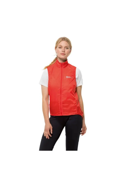 Jack Wolfskin MOROBBIA WIND VEST W tango orange Damska kamizelka rowerowa