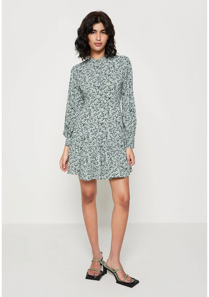JDY SINDEL L/S SHIRT DRESS WVN LO – Sukienka damska zielona