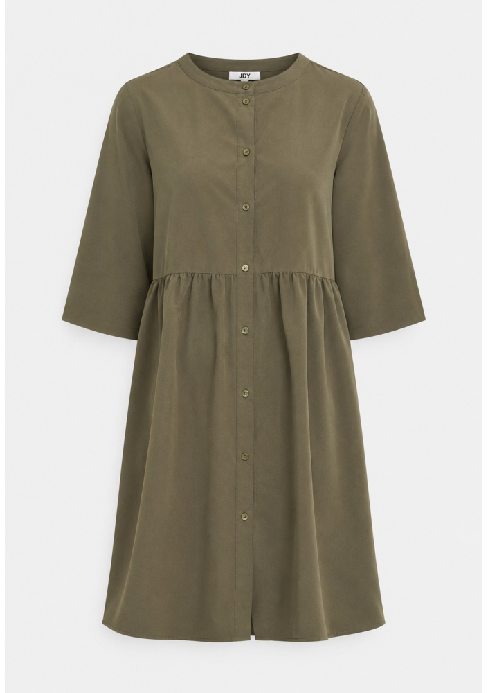 JDY Sukienka damska LUNA 3/4 SHIRT DRESS WVN LO – oliwkowa