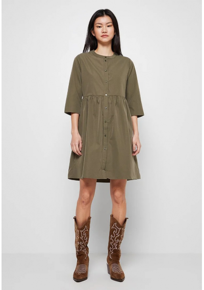 JDY Sukienka damska LUNA 3/4 SHIRT DRESS WVN LO – oliwkowa