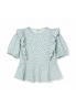 JDY Bluzka damska w kwiaty z falbanami