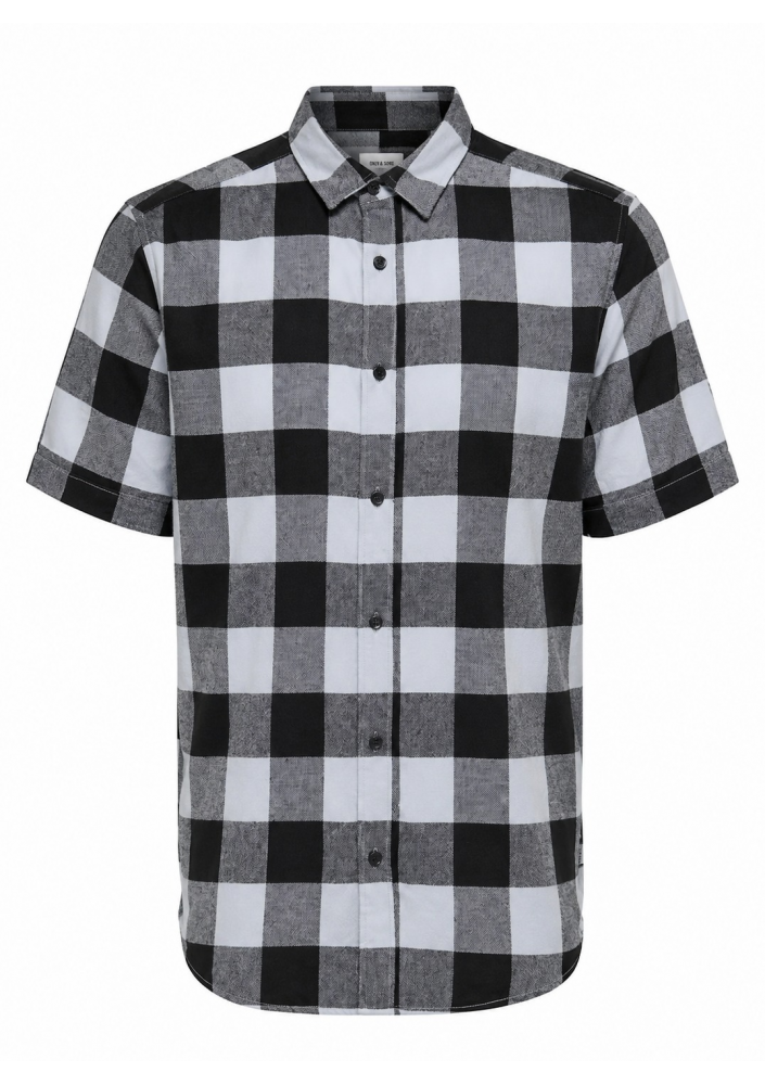 Only & Sons Koszula męska w kratę – 100% bawełna, krótki rękaw