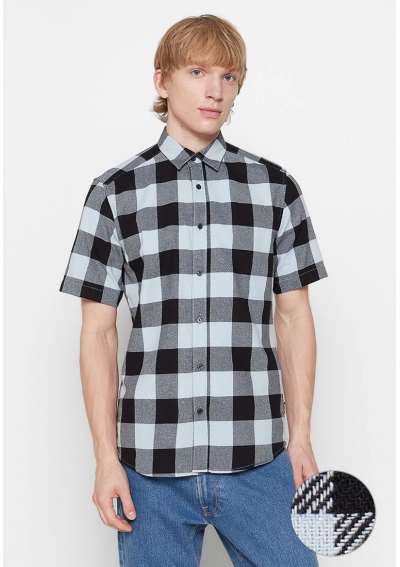 Only &amp; Sons Koszula męska w kratę – 100% bawełna, krótki rękaw