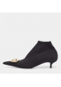 Balenciaga Botki Balenciaga Black Knit Fabric BB Knife Kitten Heel Booties