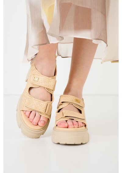 Steve Madden masywne sandały z rzepem beżowe