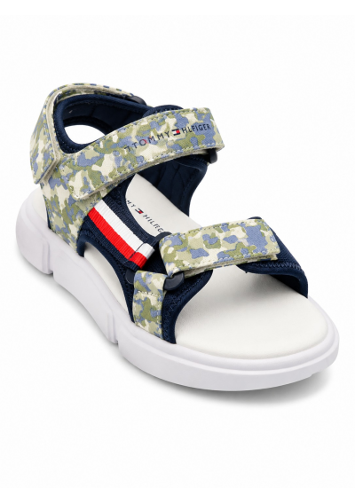 Tommy Hilfiger Sandały dziecięce na rzep – moro