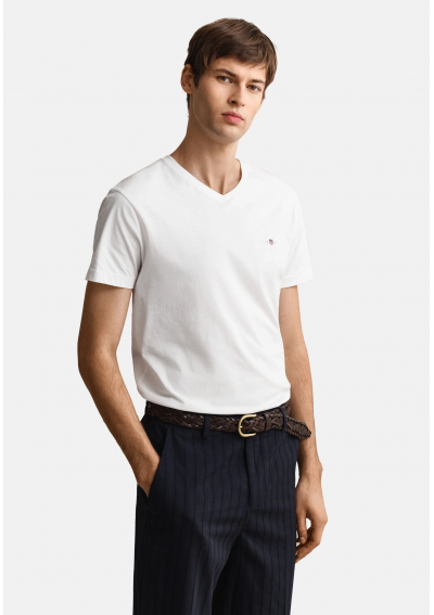 GANT SLIM SHIELD V-NECK T-SHIRT - T-shirt basic