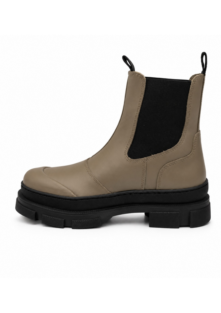 PAVEMENT Stylowe Sztyblety Damskie na Grubej Podeszwie – Taupe / Beż