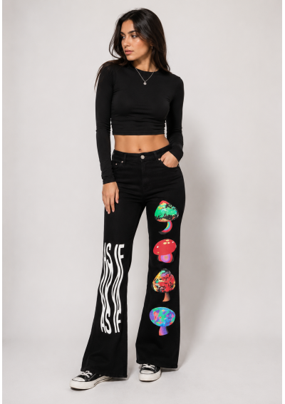 AS IF Clothing PSYCHO PANTS UNISEX - Jeansy Relaxed Fit