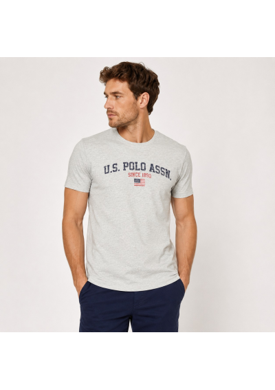 US POLO ASSN. Koszulka męska z krótkim rękawem, szara