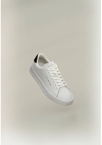 Tommy Hilfiger Sneakersy Th Court Lth Detail Ess FM0FM05367 Biały
