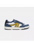 PULL&BEAR Sneakersy sportowe biało-granatowe z żółtymi akcentami