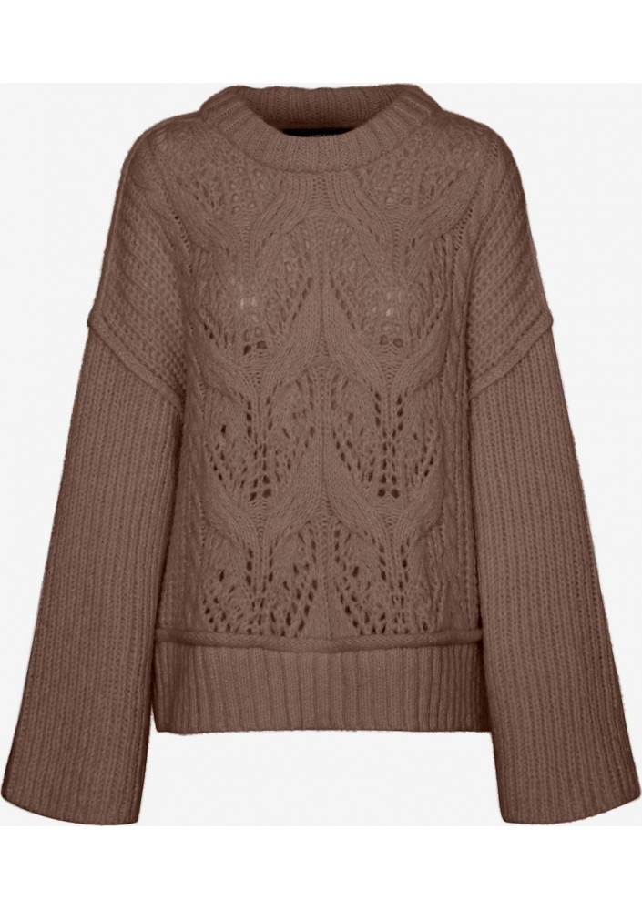 VERO MODA Sweter 'MORNA' w kolorze Brązowy