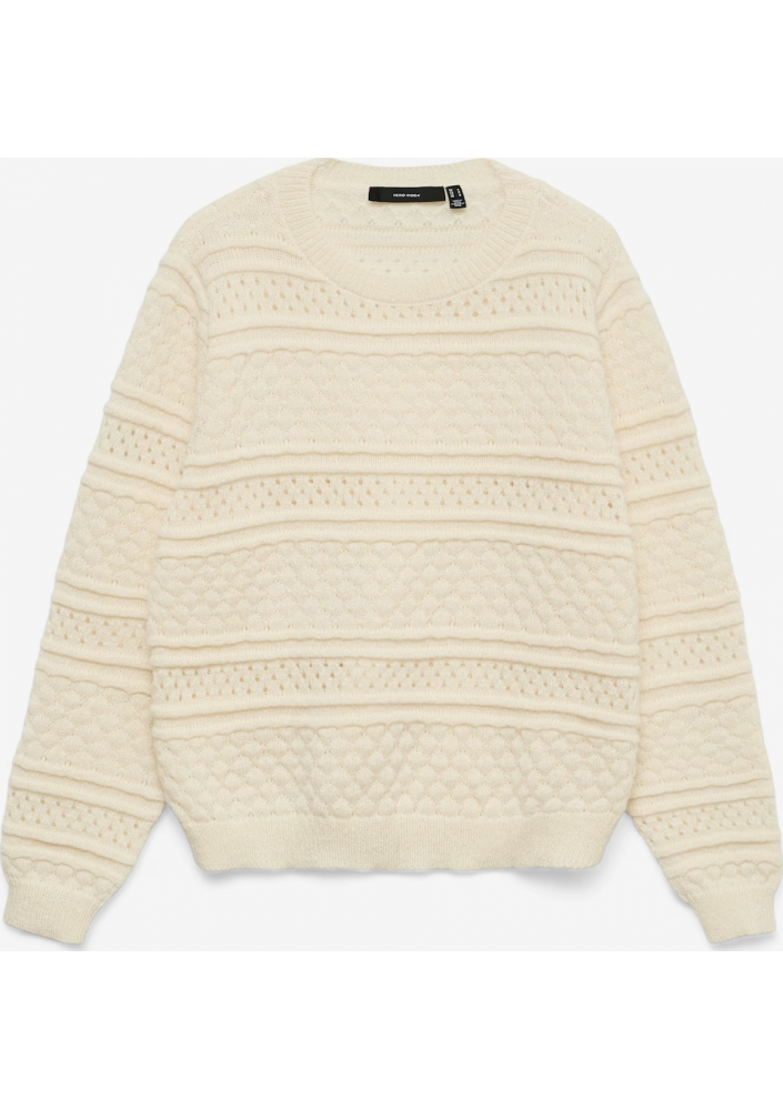 VERO MODA Sweter 'VMLeo' w kolorze Beżowy