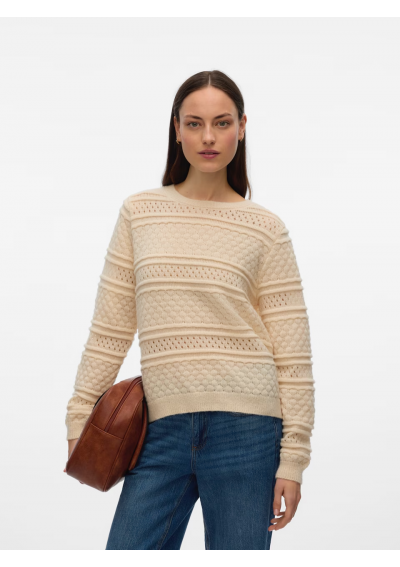 VERO MODA Sweter 'VMLeo' w kolorze Beżowy