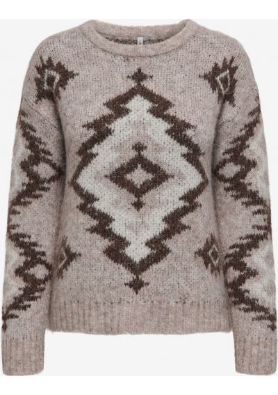 ONLY Sweter 'ONLAZU' w kolorze Ciemny Beż