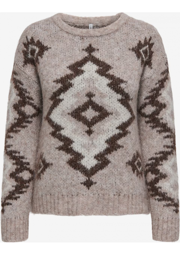 ONLY Sweter 'ONLAZU' w kolorze Ciemny Beż