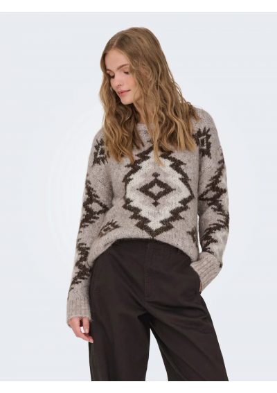ONLY Sweter 'ONLAZU' w kolorze Ciemny Beż