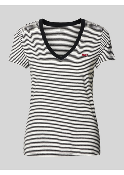 Levi's® T-shirt z dekoltem w serek - czarny