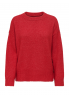 ONLY Czerwony sweter damski z ozdobnymi guzikami