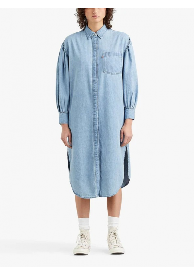 Levi's® Damska Sukienka Jeansowa Koszulowa Midi