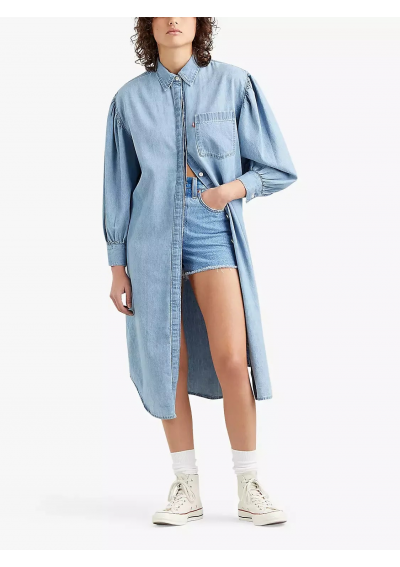 Levi's® Damska Sukienka Jeansowa Koszulowa Midi