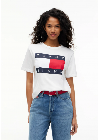 Tommy Jeans - T-shirt z nadrukiem biała