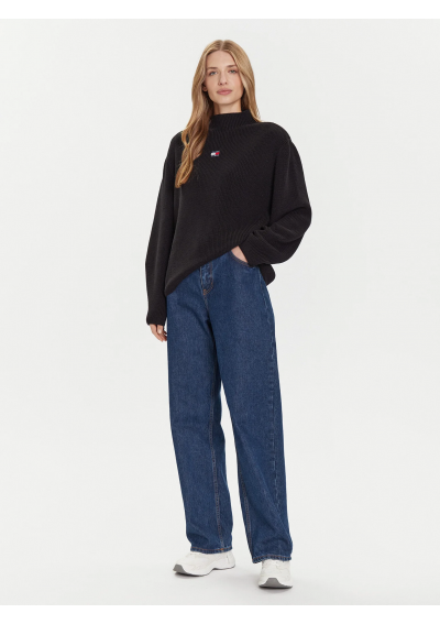Tommy Jeans Sweter Badge DW0DW21676 Czarny Relaxed Fit