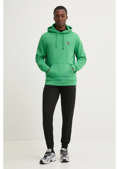 Tommy Jeans Spodnie dresowe męskie z bawełną czarne regular waist DM0DM20473