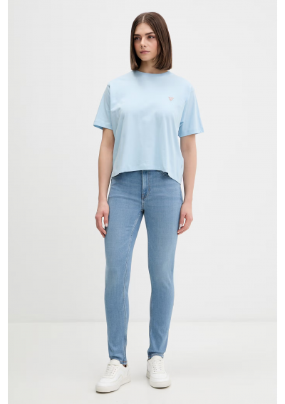 Guess Jeans T-shirt damski bawełniany niebieski W4YI05 K8HM0