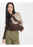 Pieces Sweter Rita w brązowym, spiralnym wzorze