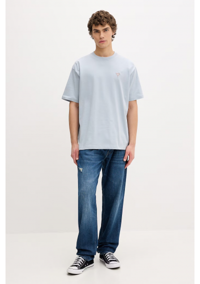 Guess Jeans T-shirt męski bawełniany niebieski M4YI46 K8FQ4