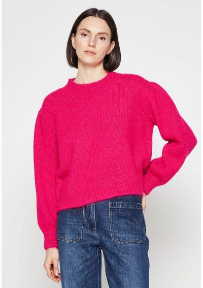 Mango Damski sweter dzianinowy– intensywny róż / fuksja