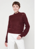 VILA Damski Sweter Dzianinowy w Kolorze Bordo