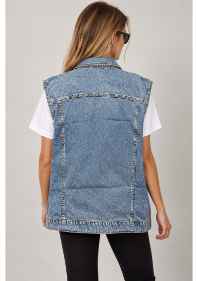 Dżinsowa kamizelka / bezrękawnik w stylu oversize