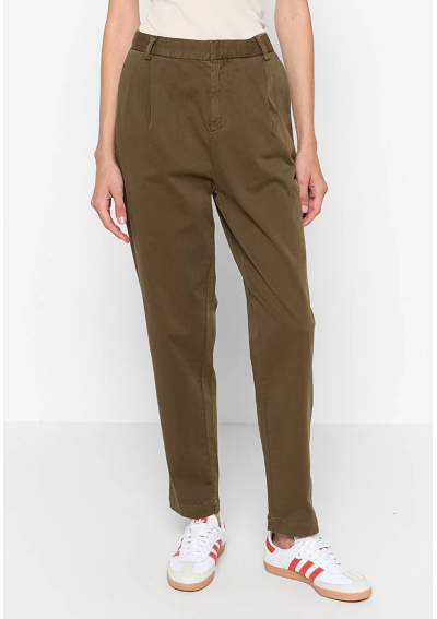 GAS Damskie spodnie materiałowe typu chinos / jogger w kolorze oliwkowym / khaki