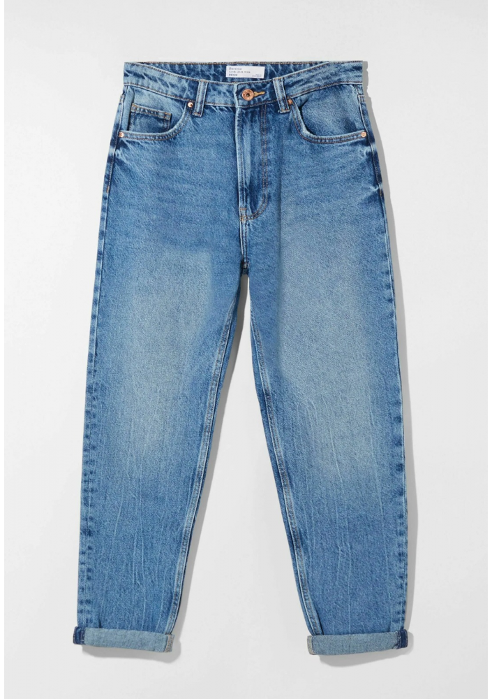 Bershka Damskie spodnie jeansowe z wysokim stanem typu Mom Jeans