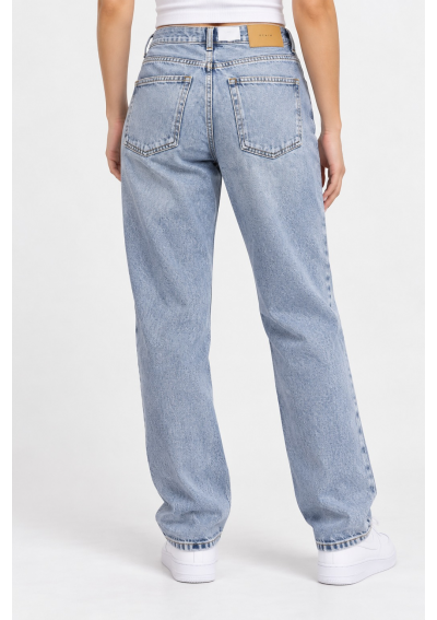 H&amp;M Stylowe Jeansy z Wysokim Stanem i Przetarciami na Kolanach