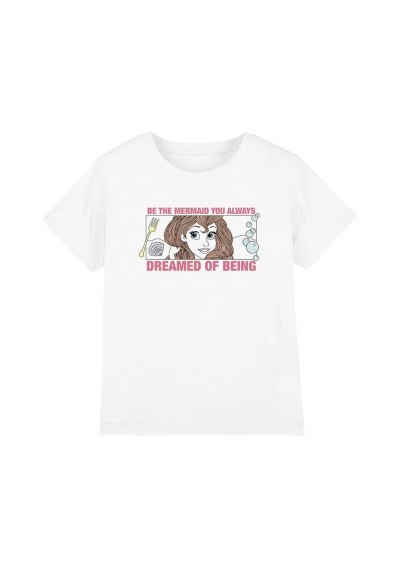 Biały T-shirt z Nadrukiem Syrenki Arielki