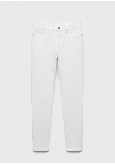 MANGO Klasyczne Białe Jeansy Rurki (Slim / Skinny Fit)