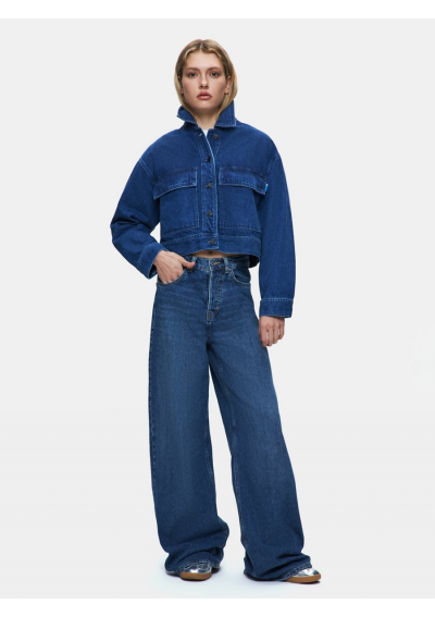 Skyla Cropped Dark indigo Kurtka jeansowa