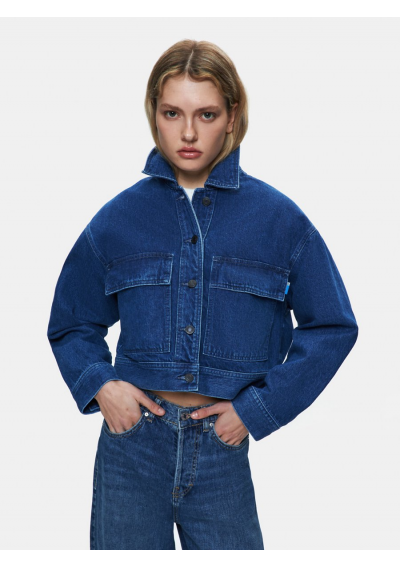Skyla Cropped Dark indigo Kurtka jeansowa