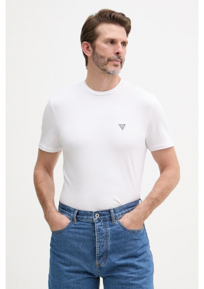 Guess T-shirt basic męski z bawełną JOE biały U5GM11 K6YW1
