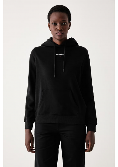 Tommy Jeans Bluza z kapturem damska bawełniana czarna DW0DW23537