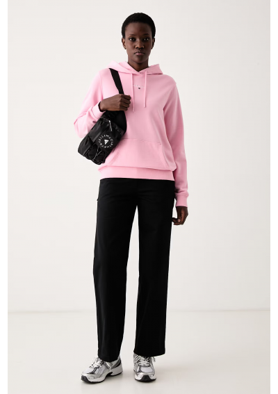 Tommy Jeans Bluza z kapturem damska bawełniana różowa DW0DW23537